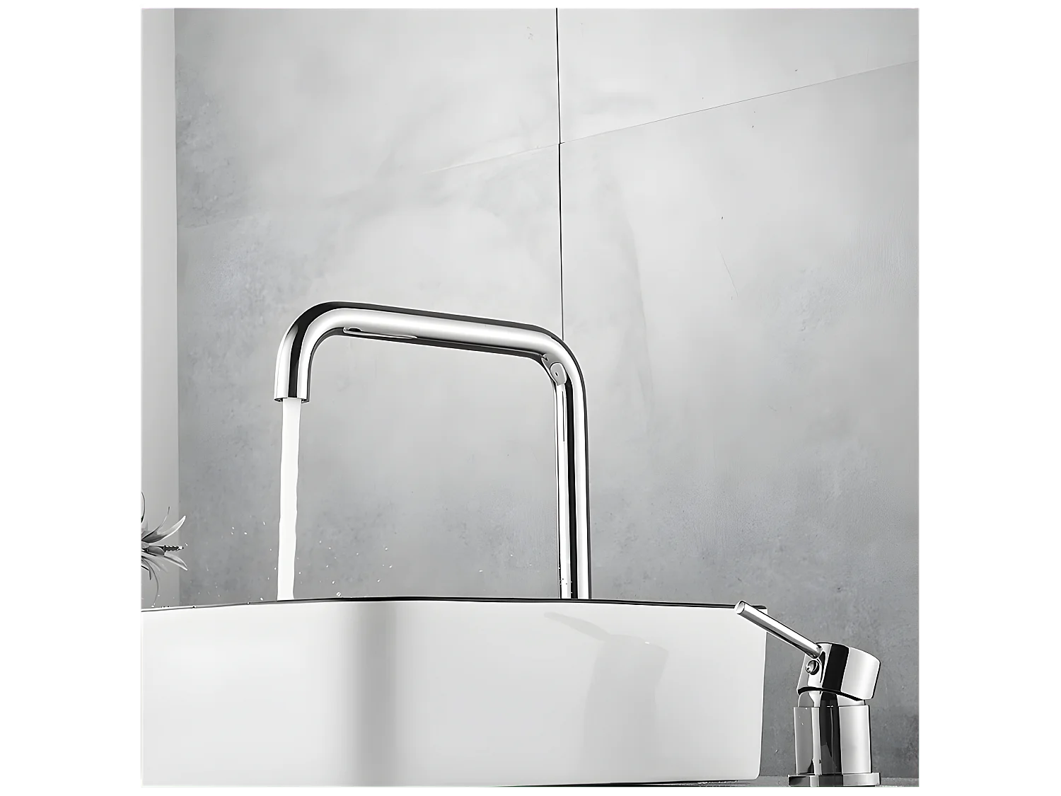 Grifo lavabo alto encastrado monomando giratorio ORUNE Cromado