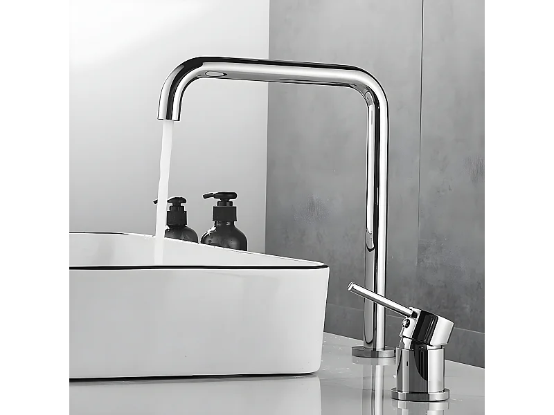 Grifo lavabo alto encastrado monomando giratorio ORUNE Cromado