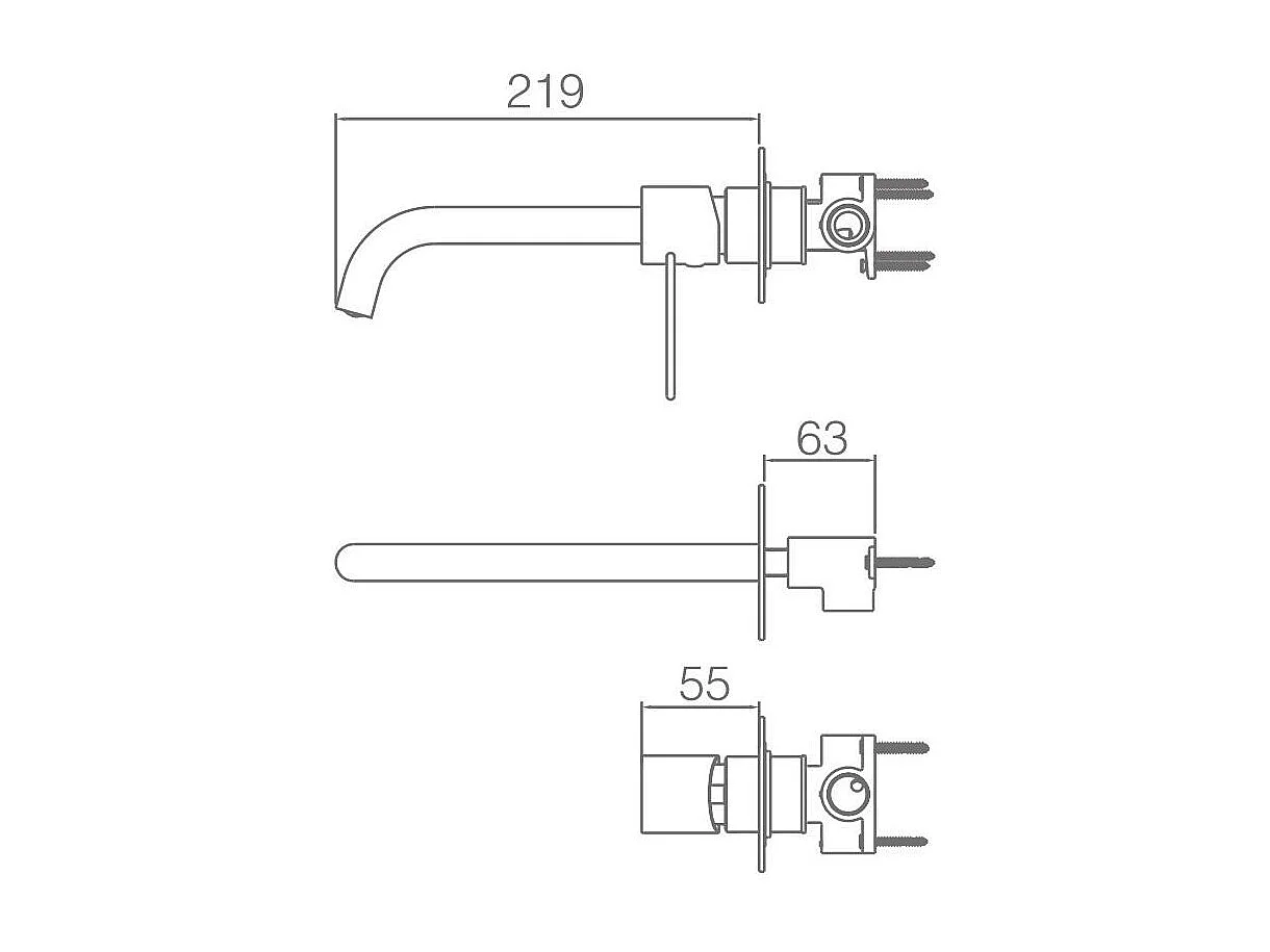 Robinet mitigeur mural encastré ETNA chromé