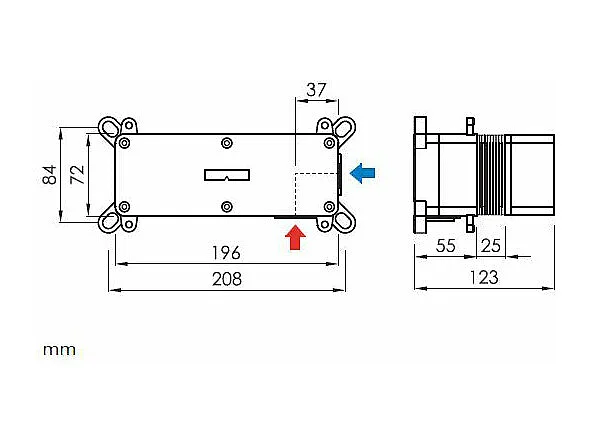 Grifo monomando mural con placa LOOP en 6 colores  14 cm