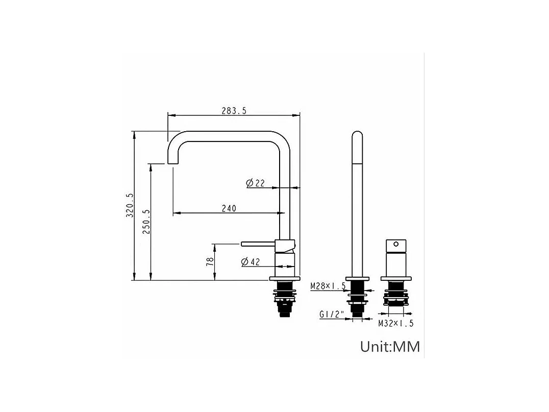 Robinet mitigeur lavabo 2 trous ORUNE or brossé