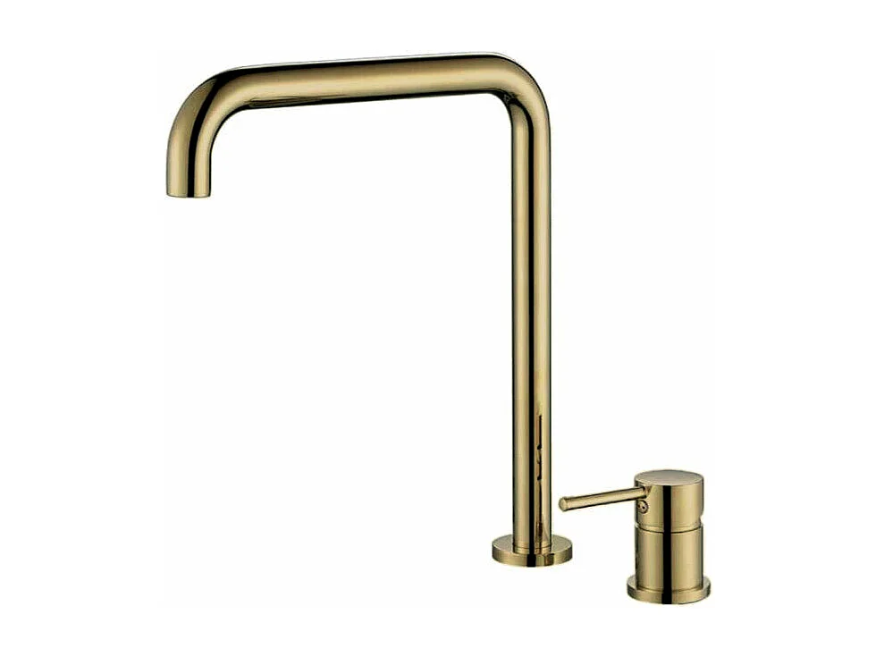 Robinet mitigeur lavabo 2 trous ORUNE or brossé