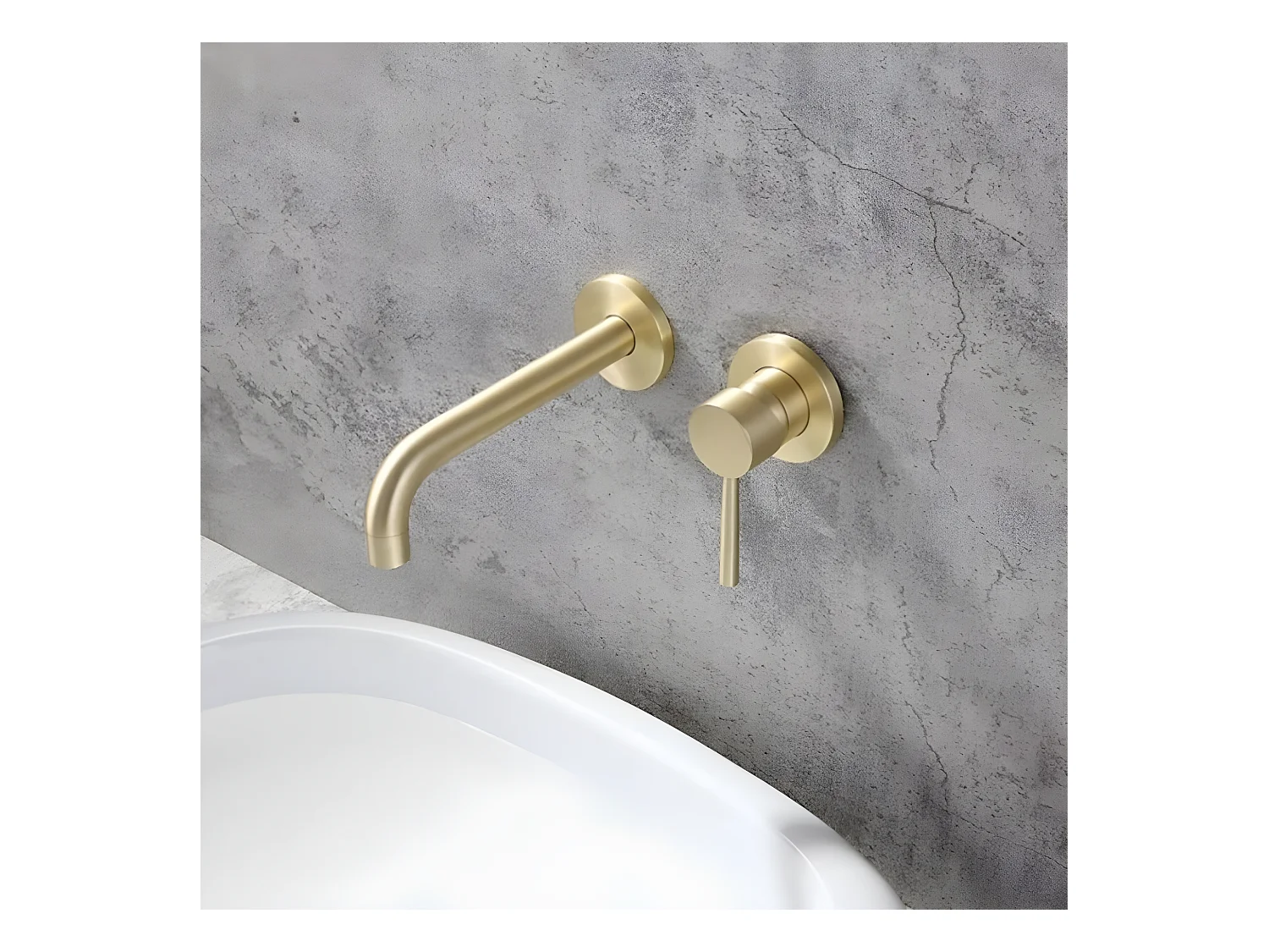 Robinet mitigeur mural encastré 2 trous PIZO or brossé