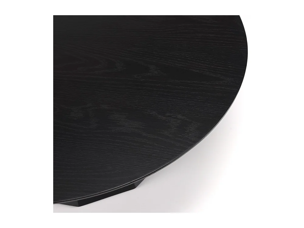 DALY - Table basse ronde 90x90cm en bois noire