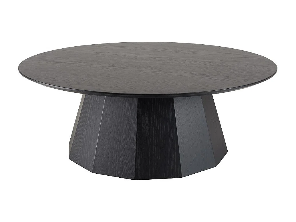 DALY - Table basse ronde 90x90cm en bois noire