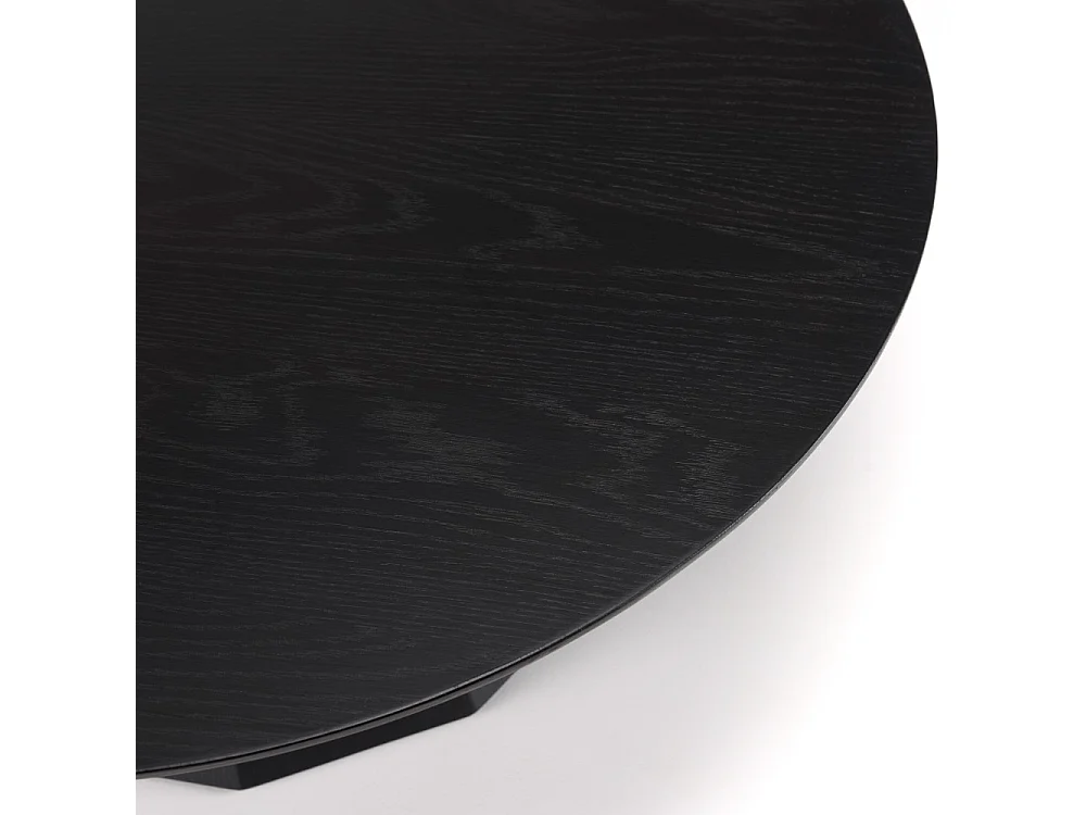 DALY - Table basse ronde 90x90cm en bois noire