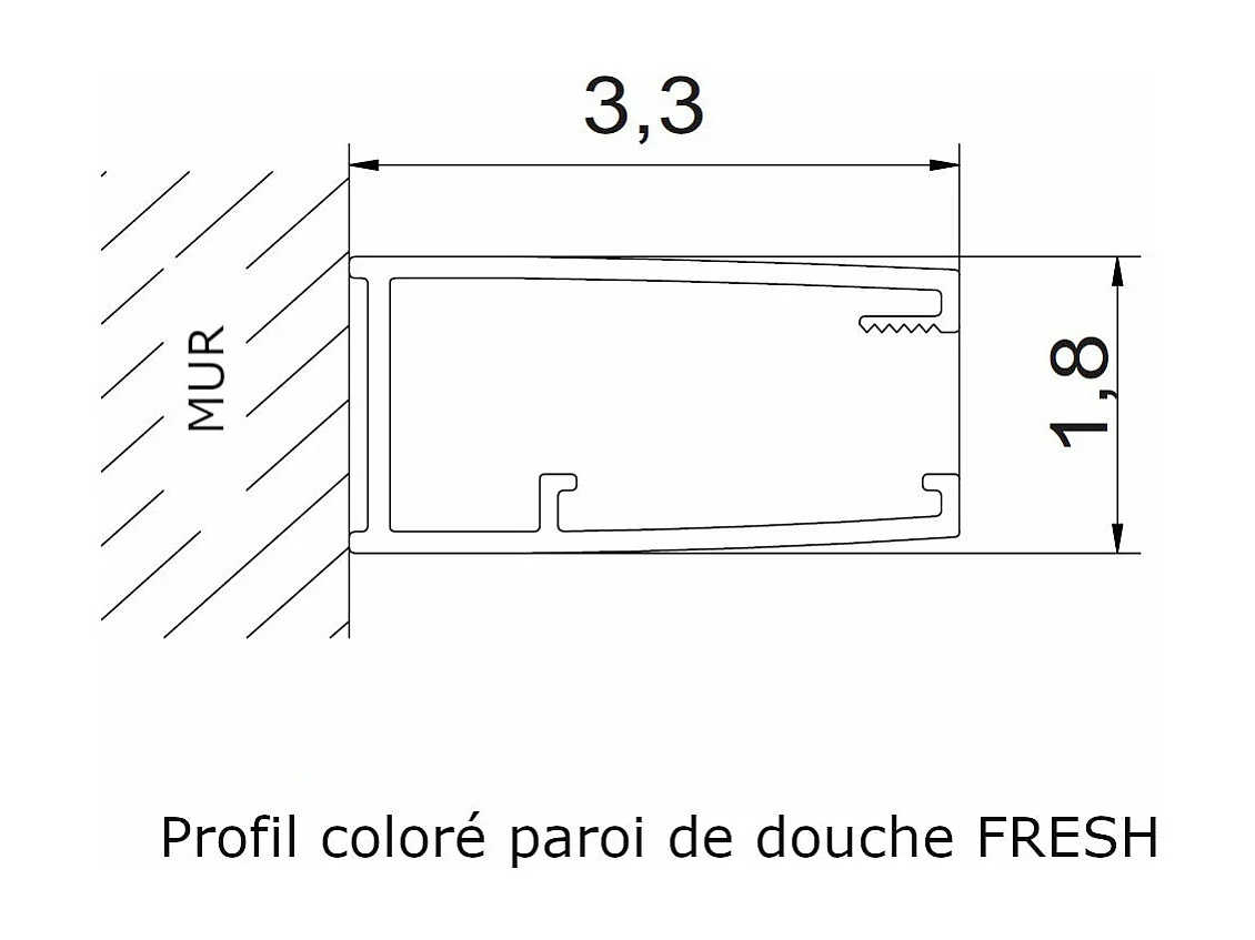 Paroi de douche fixe FRESH avec profil NOIR MAT 80 cm