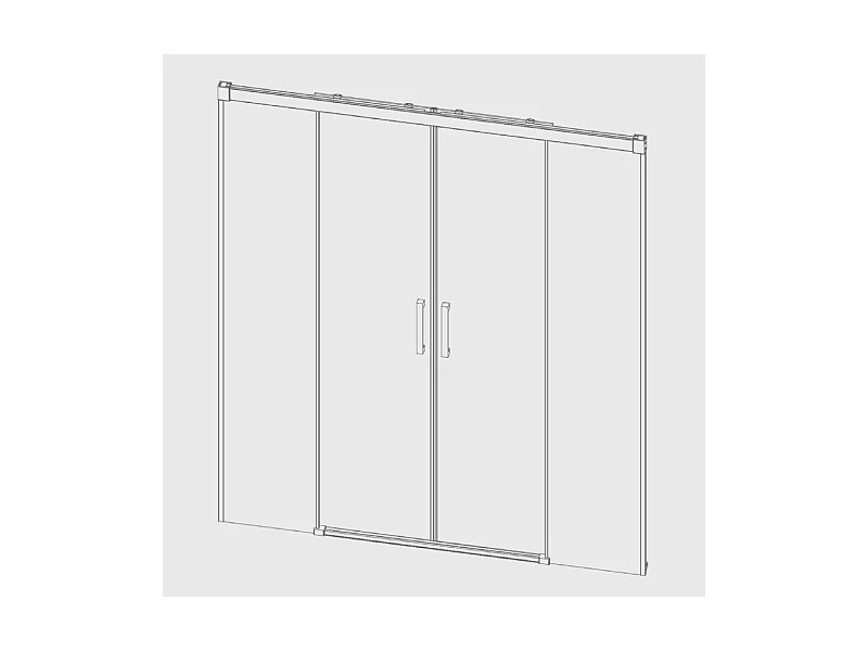 Frontal de ducha 2 Fijos + 2 Puertas Correderas 175 cm GLASÉ
