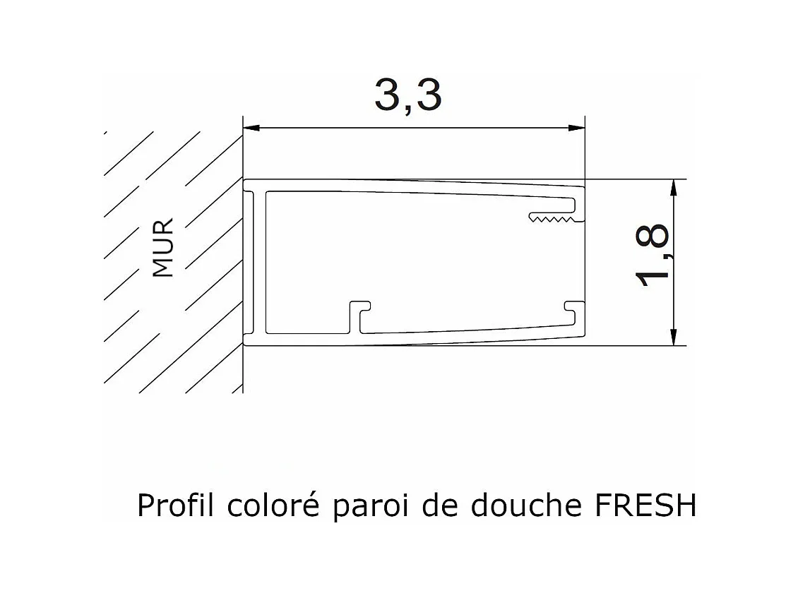 Parete doccia walk-in FRESH con profilo NERO OPACO 100 cm