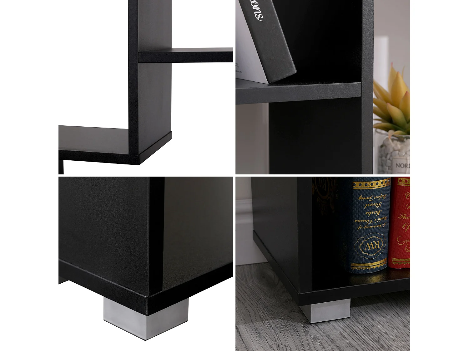 Schwarzer Bücherschrank EMILY