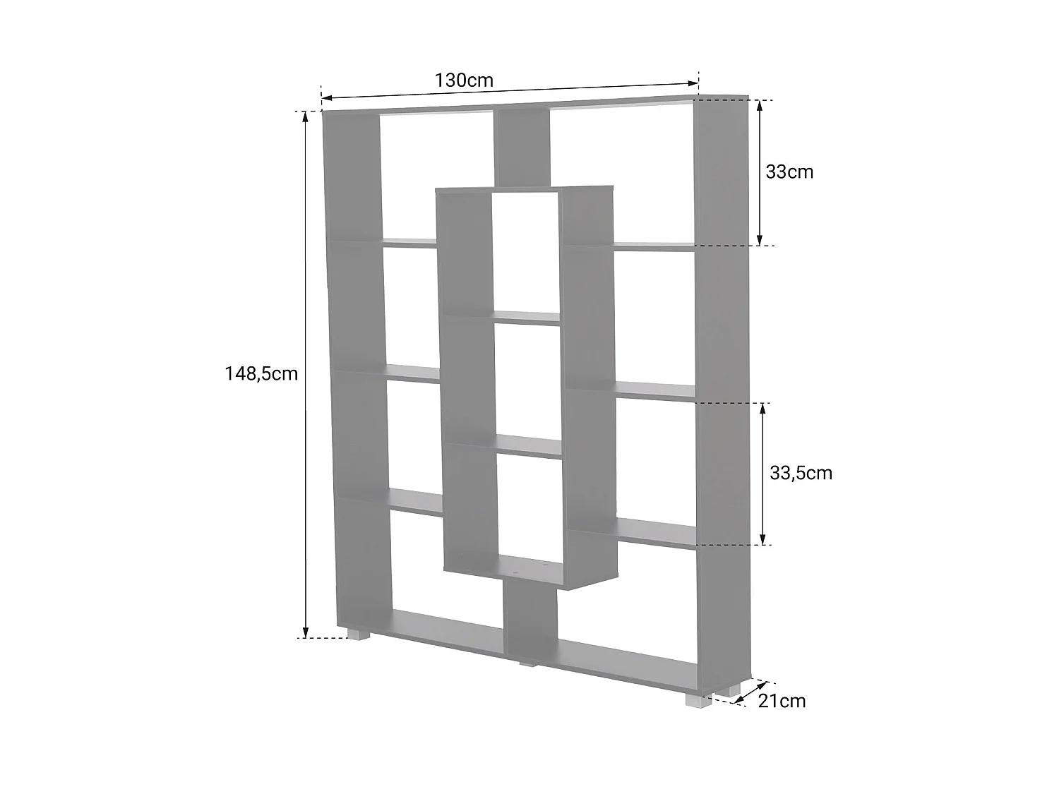 Bibliothèque 11 étagères multiformes blanche EMILY - HAPPY GARDEN