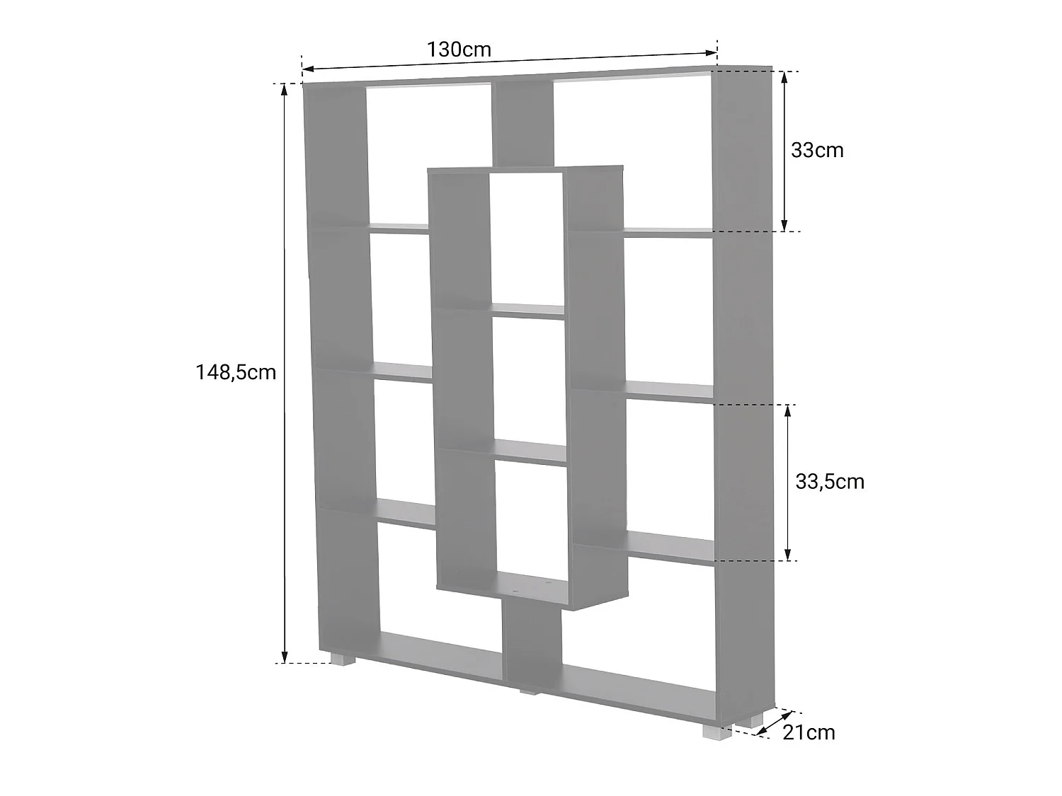 Libreria multiforme a 11 ripiani bianco EMILY