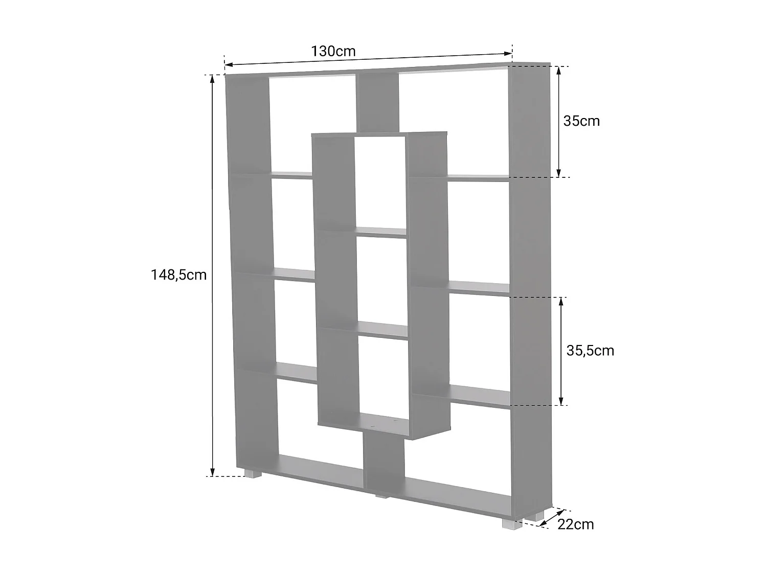 Libreria multiforme a 11 ripiani bianco EMILY