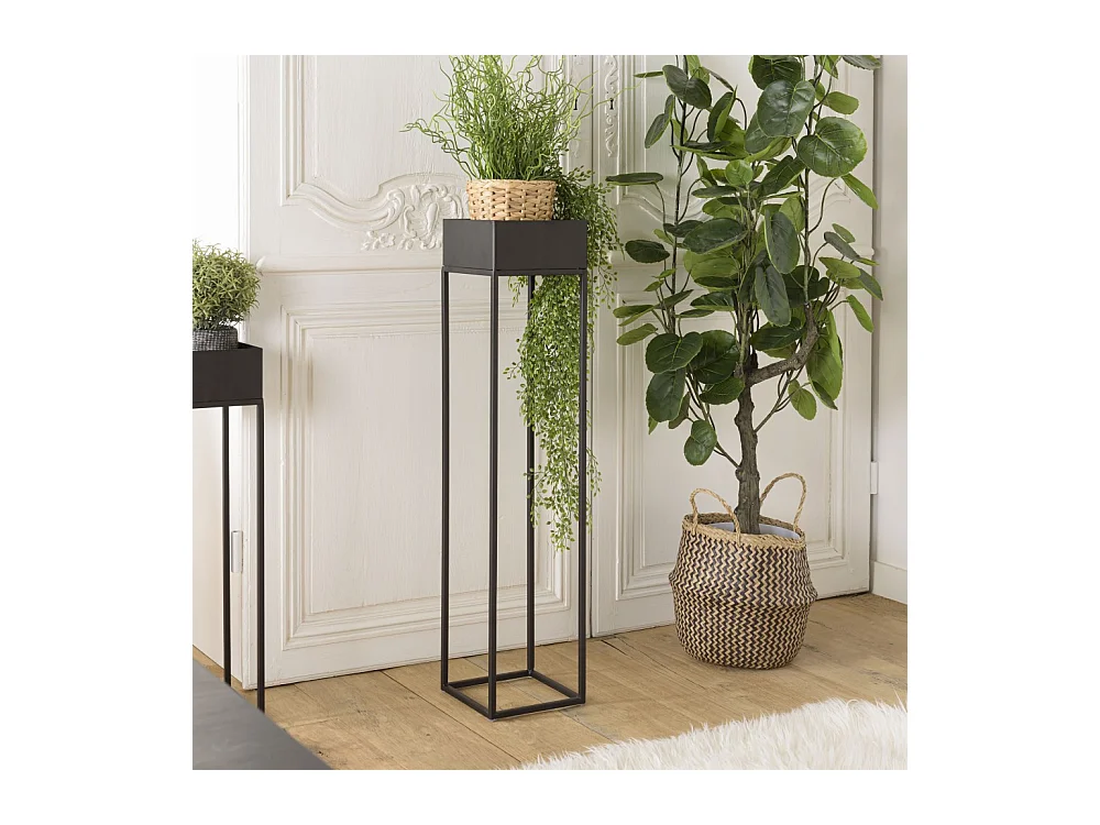 DALY - Sellette carrée / porte plantes GM noire piètement métal