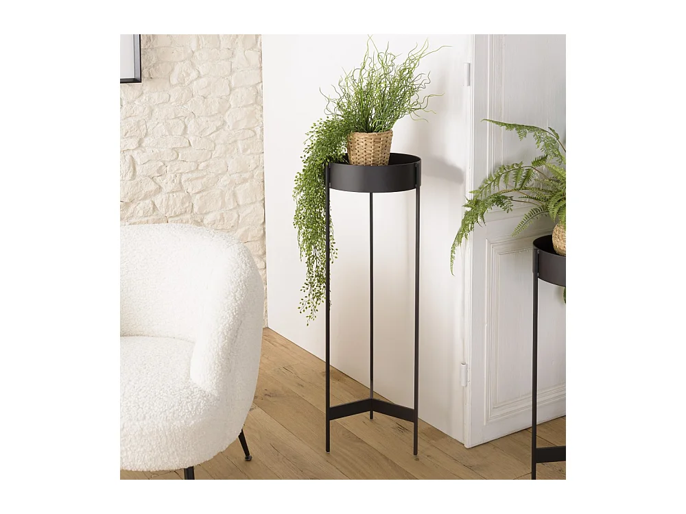 DALY - Sellette ronde / porte plantes GM noire piètement métal