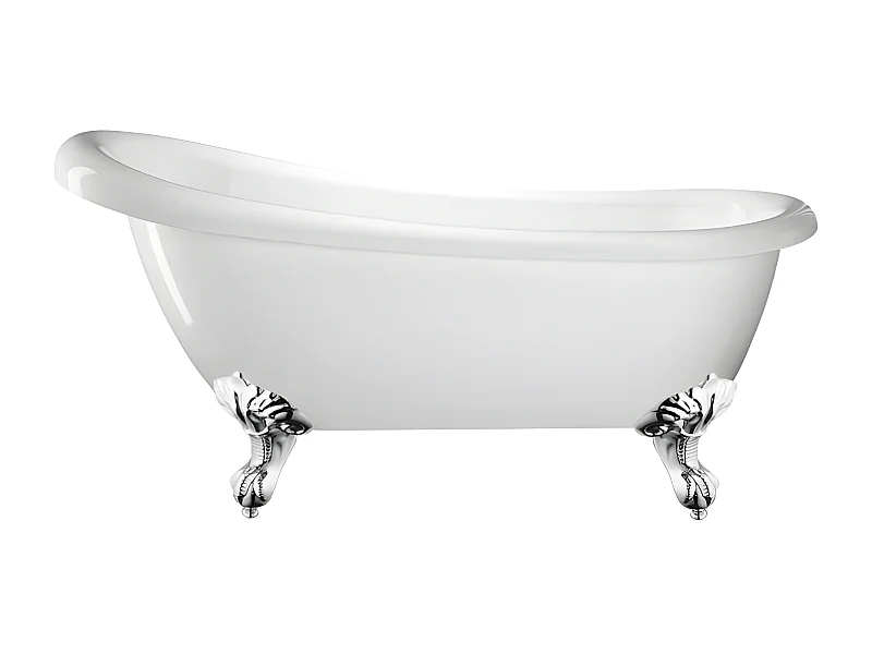 Vasca da bagno freestanding stile classico con piedini RICHMOND Bianca 155 cm Piedini di aquila Cromati