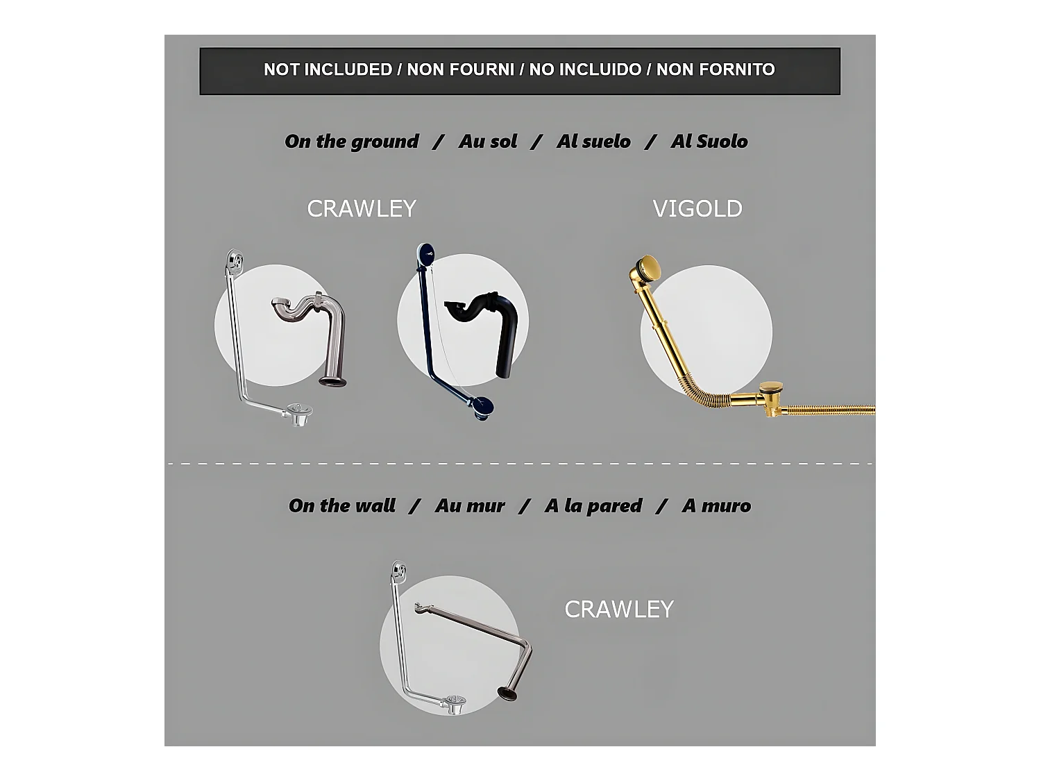 Freistehende Badewanne mit Füßen DARLINGTON SCHWARZ Adlerfüße CHROM 175 cm