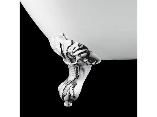 Baignoire sur pieds en fonte PLYMOUTH Noire 153 cm Pieds chromés