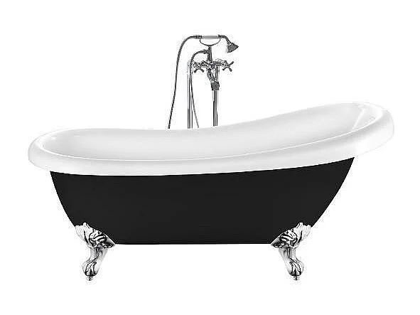 Freistehende Badewanne mit Füßen RICHMOND SCHWARZ Adlerfüße CHROM 171 cm