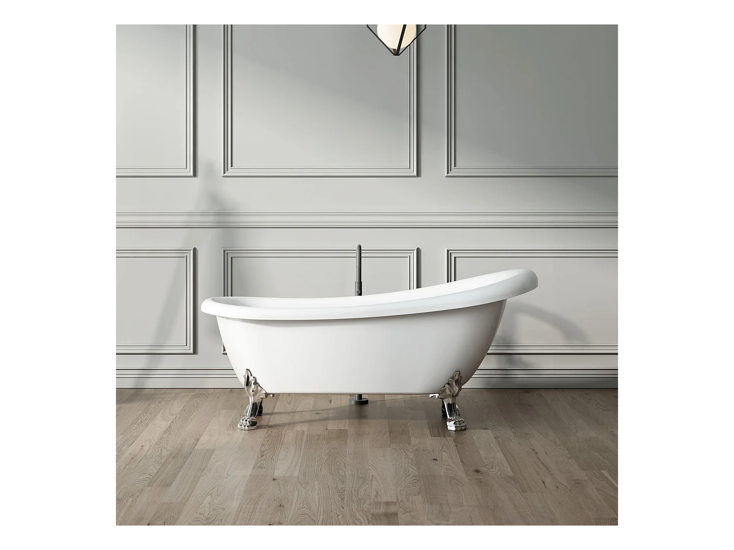 Bañera con patas RICHMOND  155 cm patas LEÓN CROMADAS