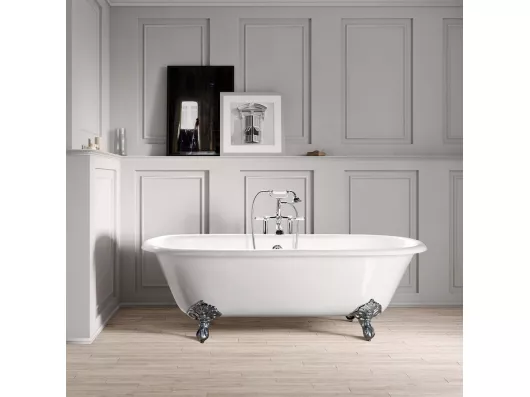 Kauf Unique Vasca da bagno freestanding in ghisa con piedini PLYMOUTH bianca 190 cm Piedini cromati