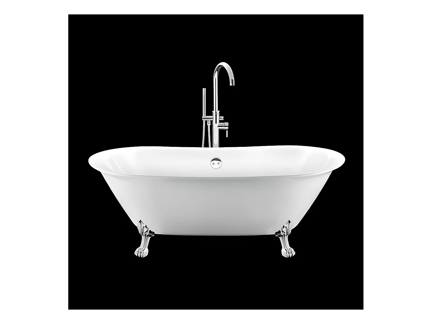 Freistehende Badewanne mit Füßen SURRY HILLS Löwenfüße CHROM 165 cm