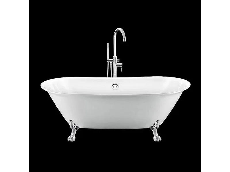 Freistehende Badewanne mit Füßen SURRY HILLS Löwenfüße CHROM 165 cm