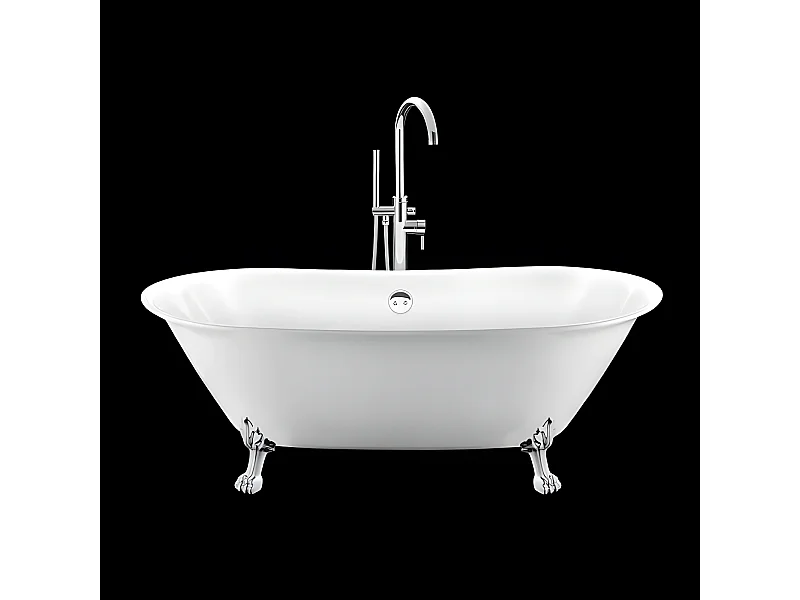 Freistehende Badewanne mit Füßen SURRY HILLS Löwenfüße CHROM 165 cm