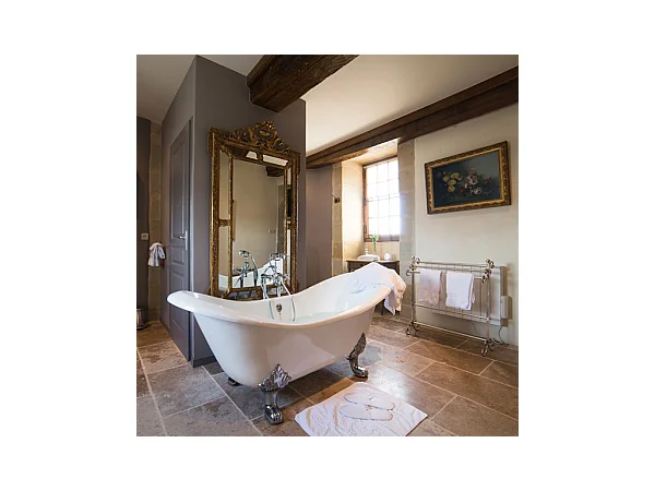 Baignoire sur pieds en fonte KINGSTON Blanche 182 cm Pieds chromés