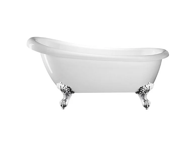 Baignoire ancienne rétro sur pieds RICHMOND Blanche 171 cm Pieds d'Aigle Chromés
