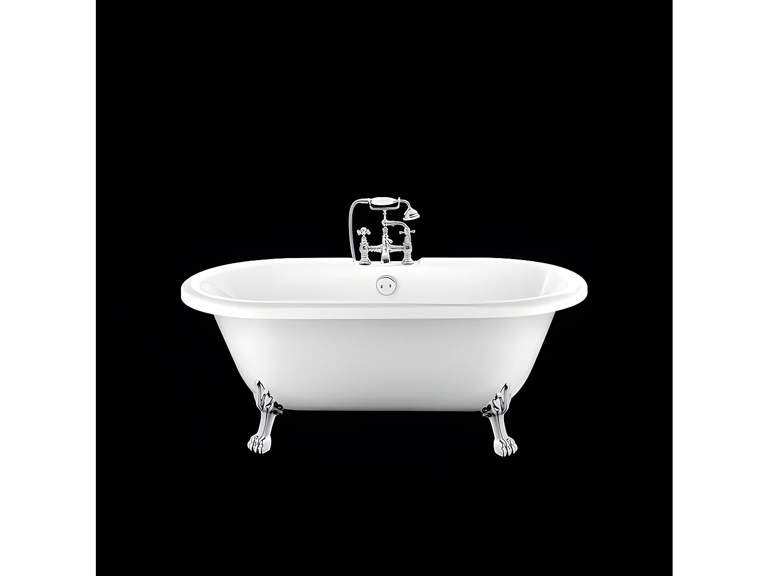 Vasca da bagno freestanding stile classico con piedini CHELSEA Bianca 170 cm Piedini di leone Cromati