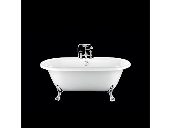 Baignoire sur pieds rétro CHELSEA Blanche 170 cm Pieds de Lion Chromés