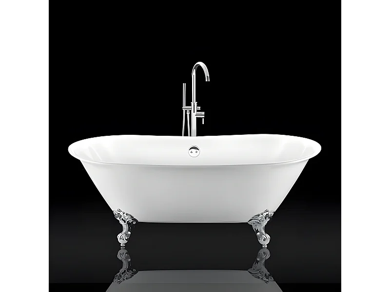 Bañera con patas SURRY HILLS  165 cm patas ÁGUILA CROMADAS