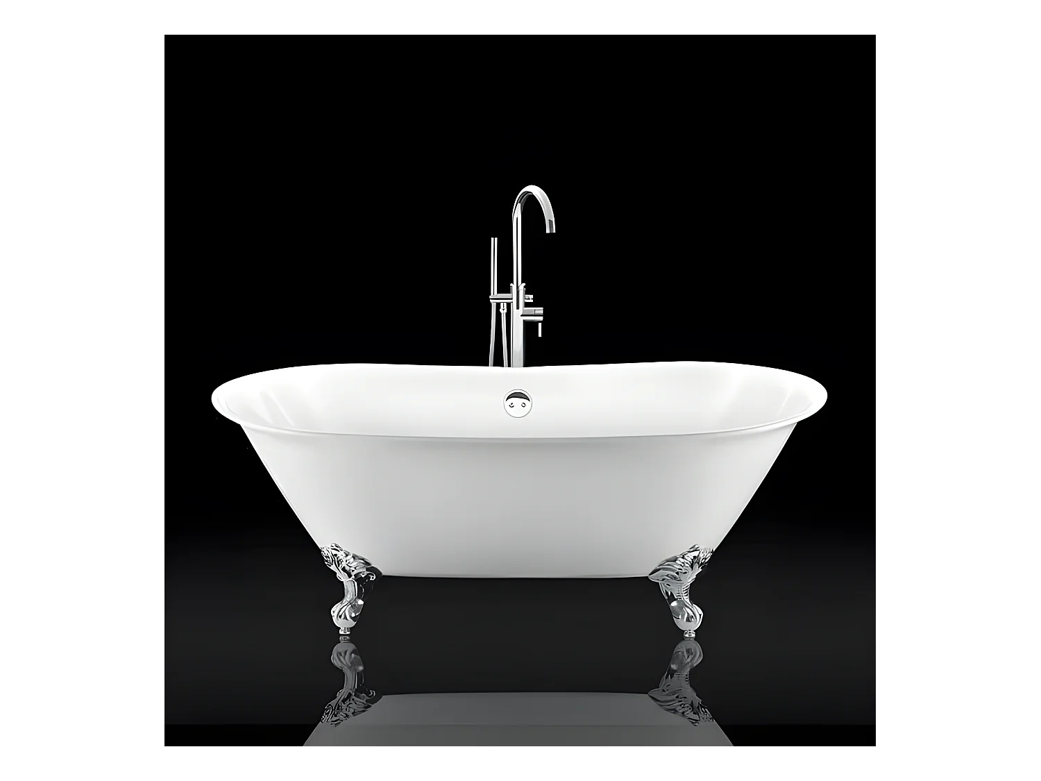Bañera con patas SURRY HILLS  165 cm patas ÁGUILA CROMADAS