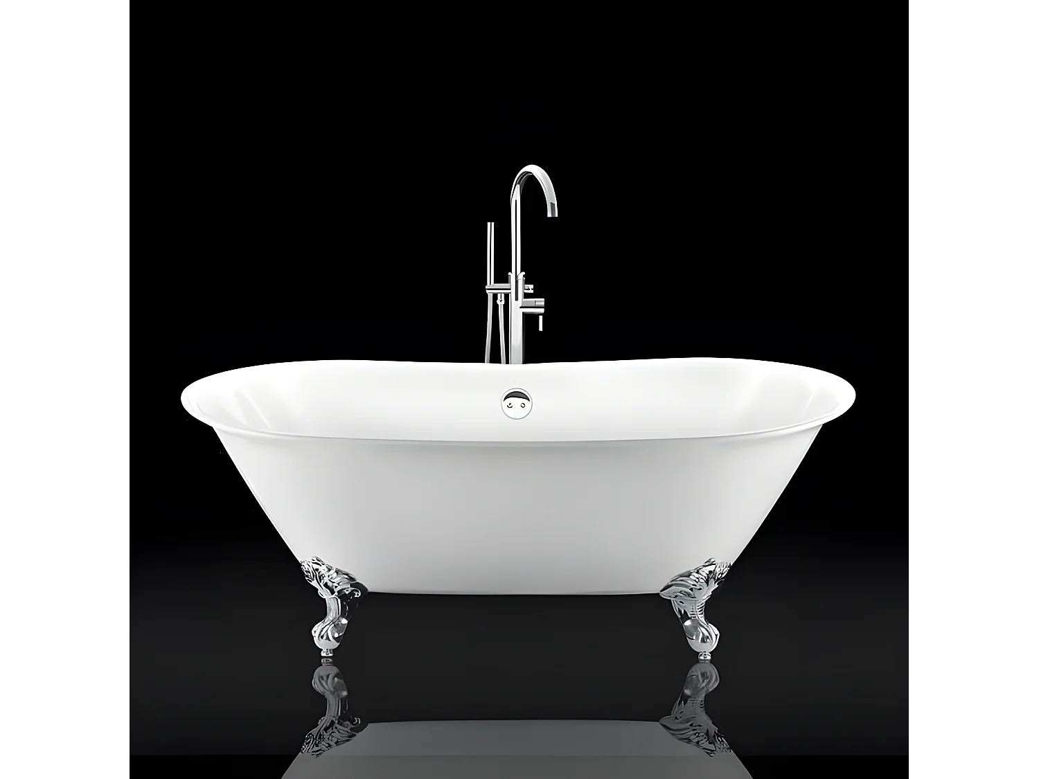 Bañera con patas SURRY HILLS  165 cm patas ÁGUILA CROMADAS