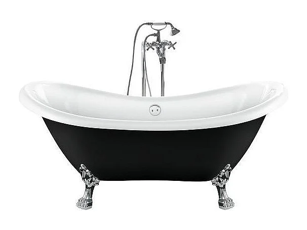 Vasca da bagno freestanding stile classico con piedini DARLINGTON nera 175 cm Piedini di leone Cromati