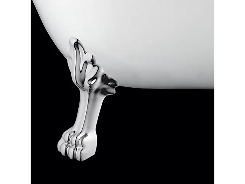 Vasca da bagno freestanding stile classico con piedini DARLINGTON nera 175 cm Piedini di leone Cromati