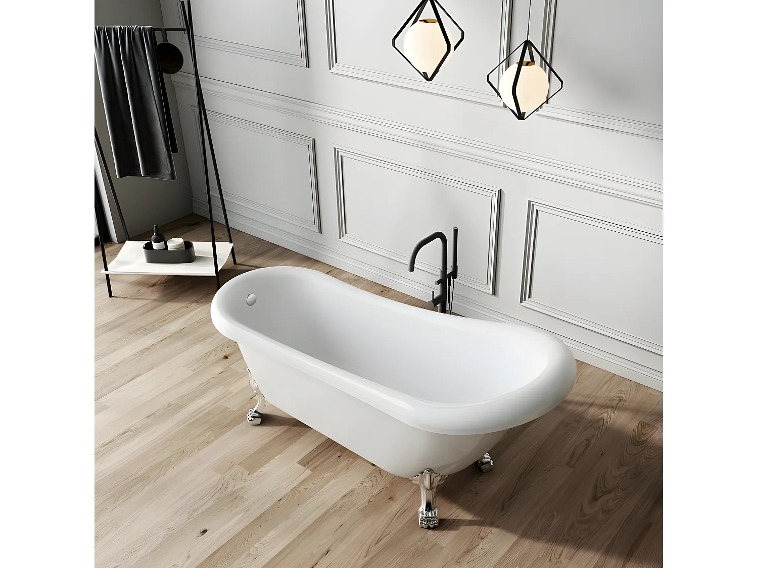 Bañera con patas RICHMOND  171 cm patas LEÓN CROMADAS