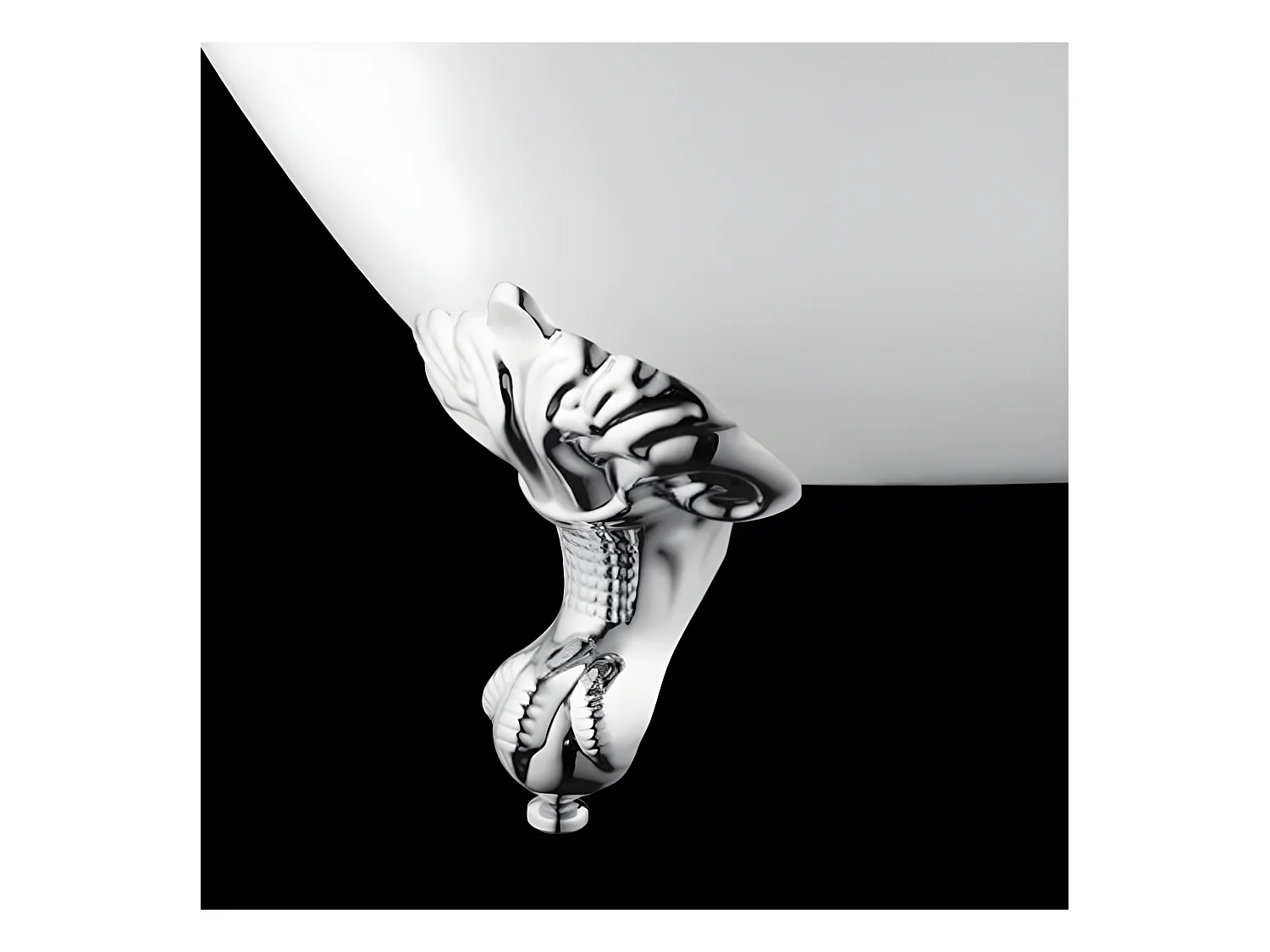 Vasca da bagno freestanding stile classico con piedini CHELSEA Bianca 154 cm Piedini di aquila Cromati