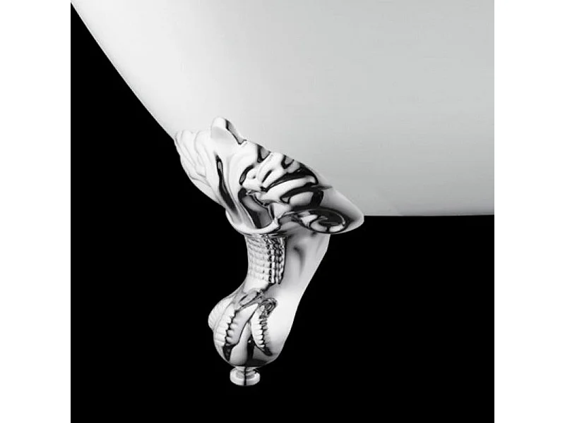 Freistehende Badewanne mit Füßen CHELSEA Adlerfüße CHROM 154 cm