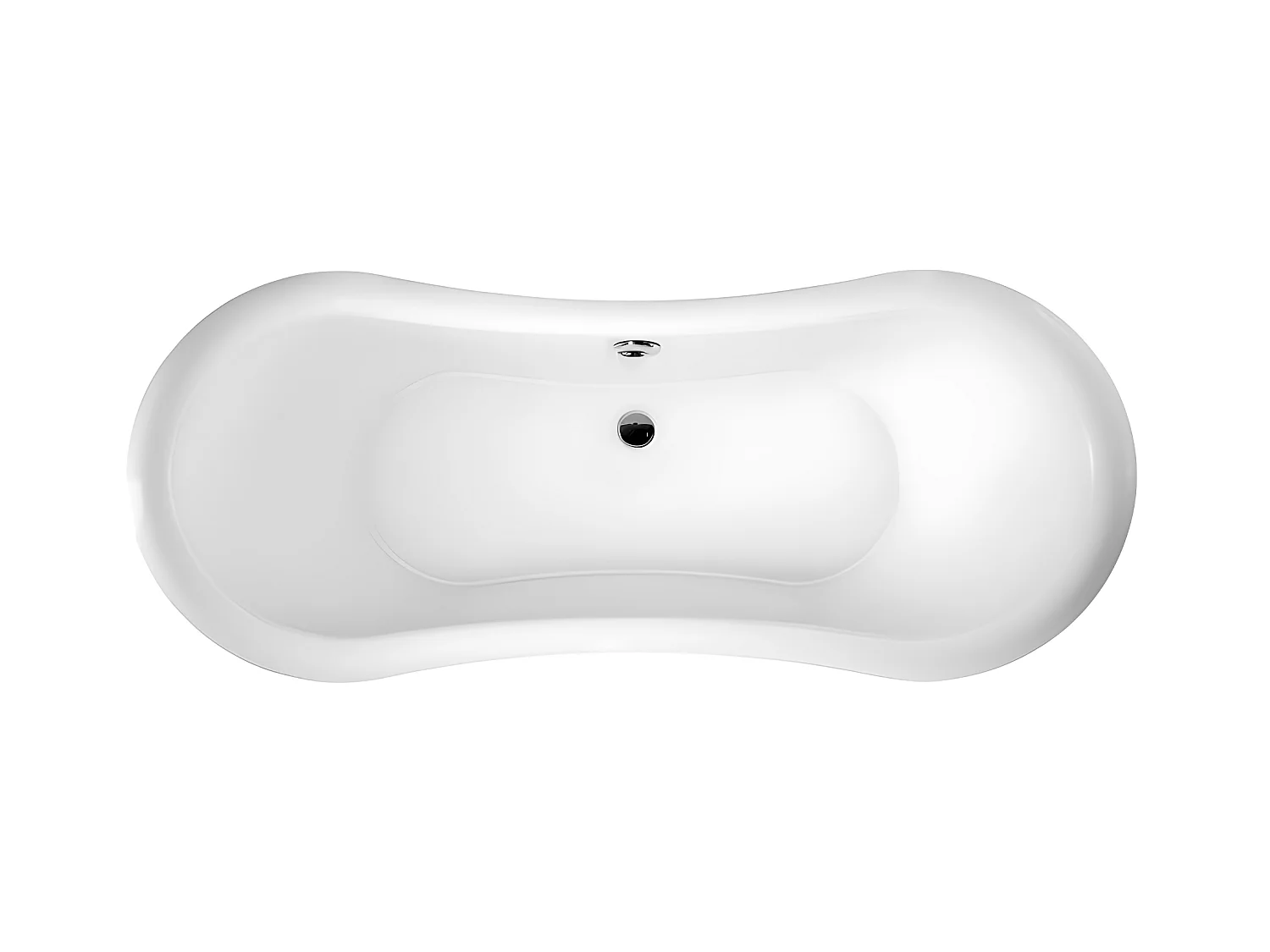 Freistehende Badewanne mit Füßen DARLINGTON Löwenfüße CHROM 175 cm