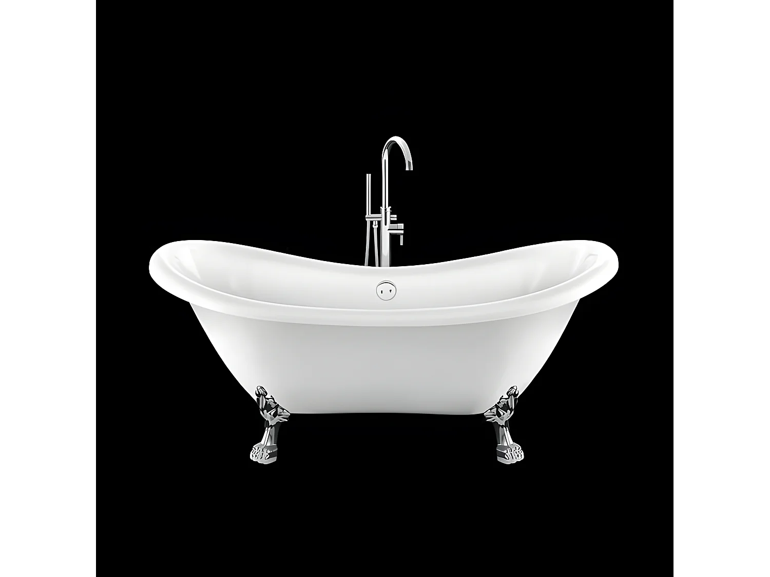 Bañera con patas DARLINGTON  175 cm patas LEÓN CROMADAS