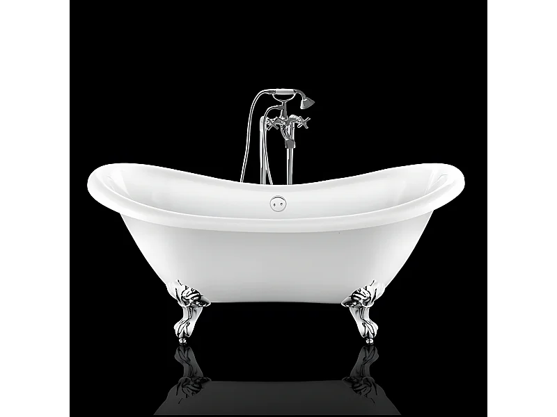 Freistehende Badewanne mit Füßen DARLINGTON Adlerfüße CHROM 175 cm