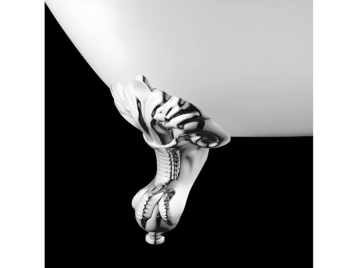 Freistehende Gusseisen Badewanne PLYMOUTH weiß Füße CHROM 153 cm