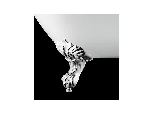 Baignoire sur pieds en fonte PLYMOUTH Grise 190 cm Pieds chromés