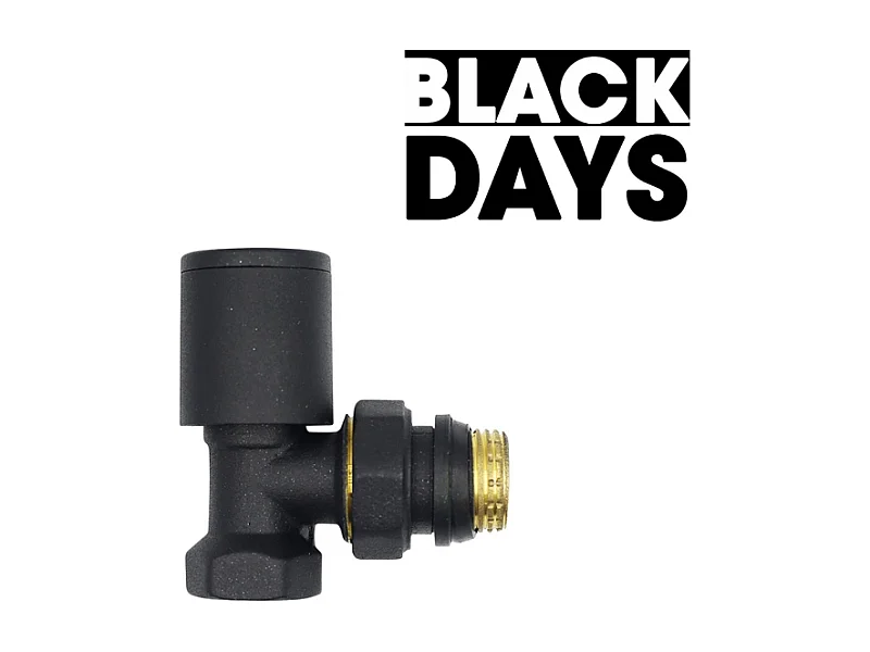 Robinet d'arrivée pour sèche-serviette noir mat