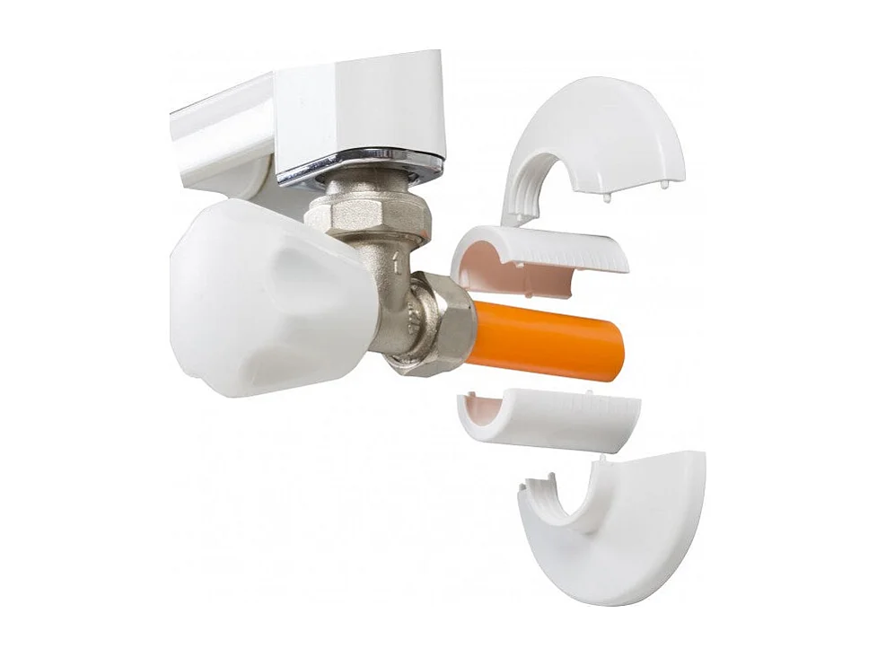 Cache tuyau mural sèche-serviette noir mat