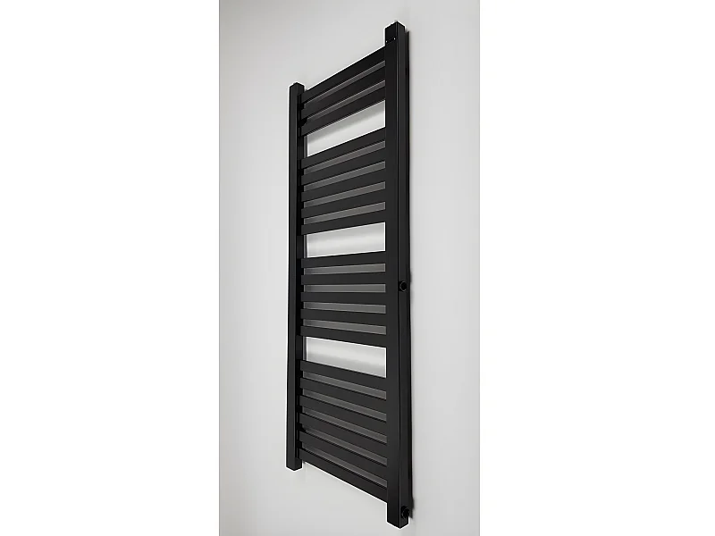 Radiateur sèche-serviettes eau chaude design BERYL 115 x 44 cm noir mat