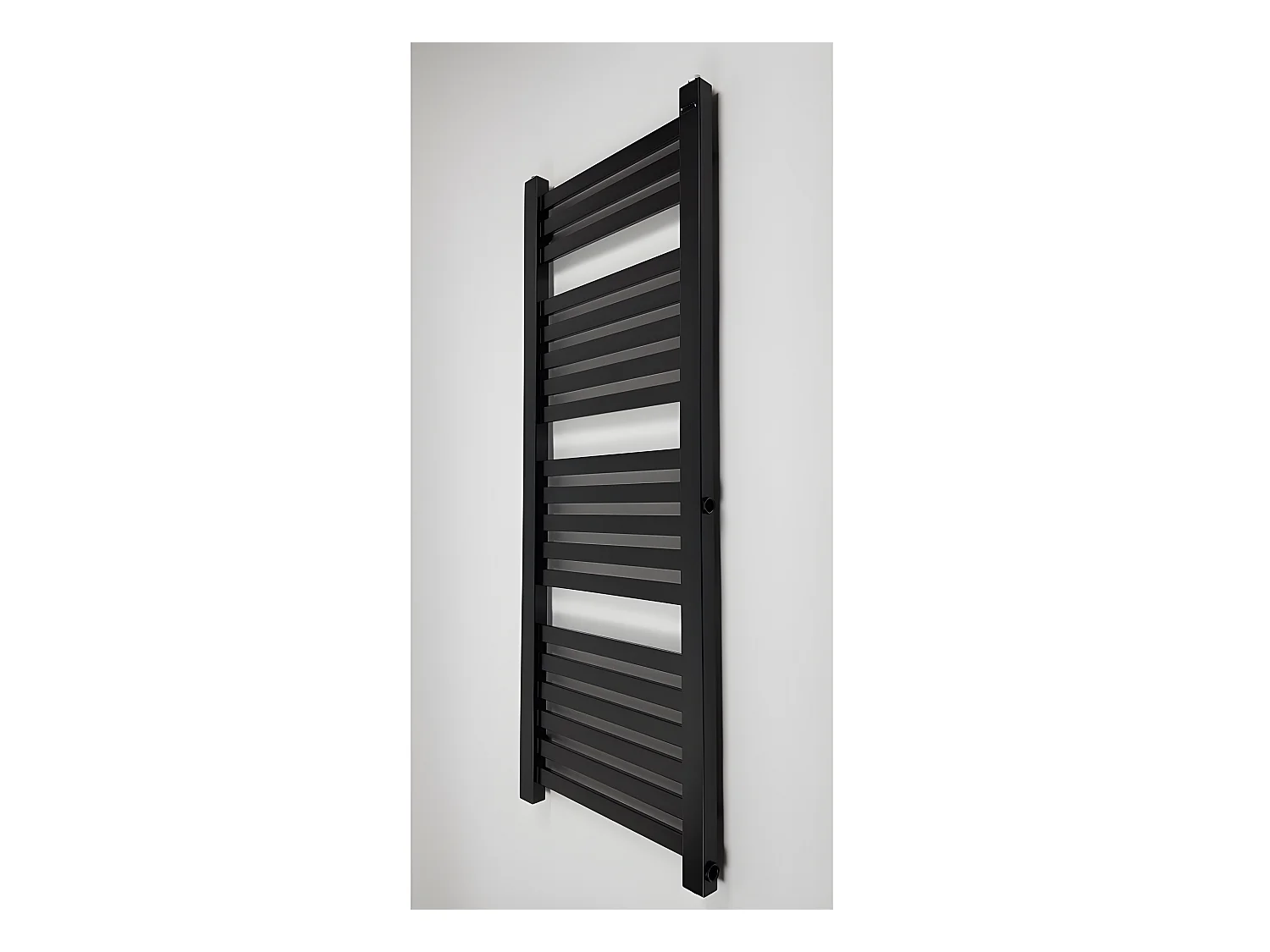 Radiateur sèche-serviettes eau chaude design BERYL 115 x 44 cm noir mat