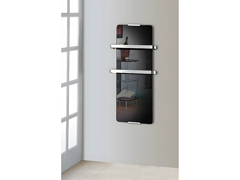 Radiateur sèche-serviettes électrique 600 W noir